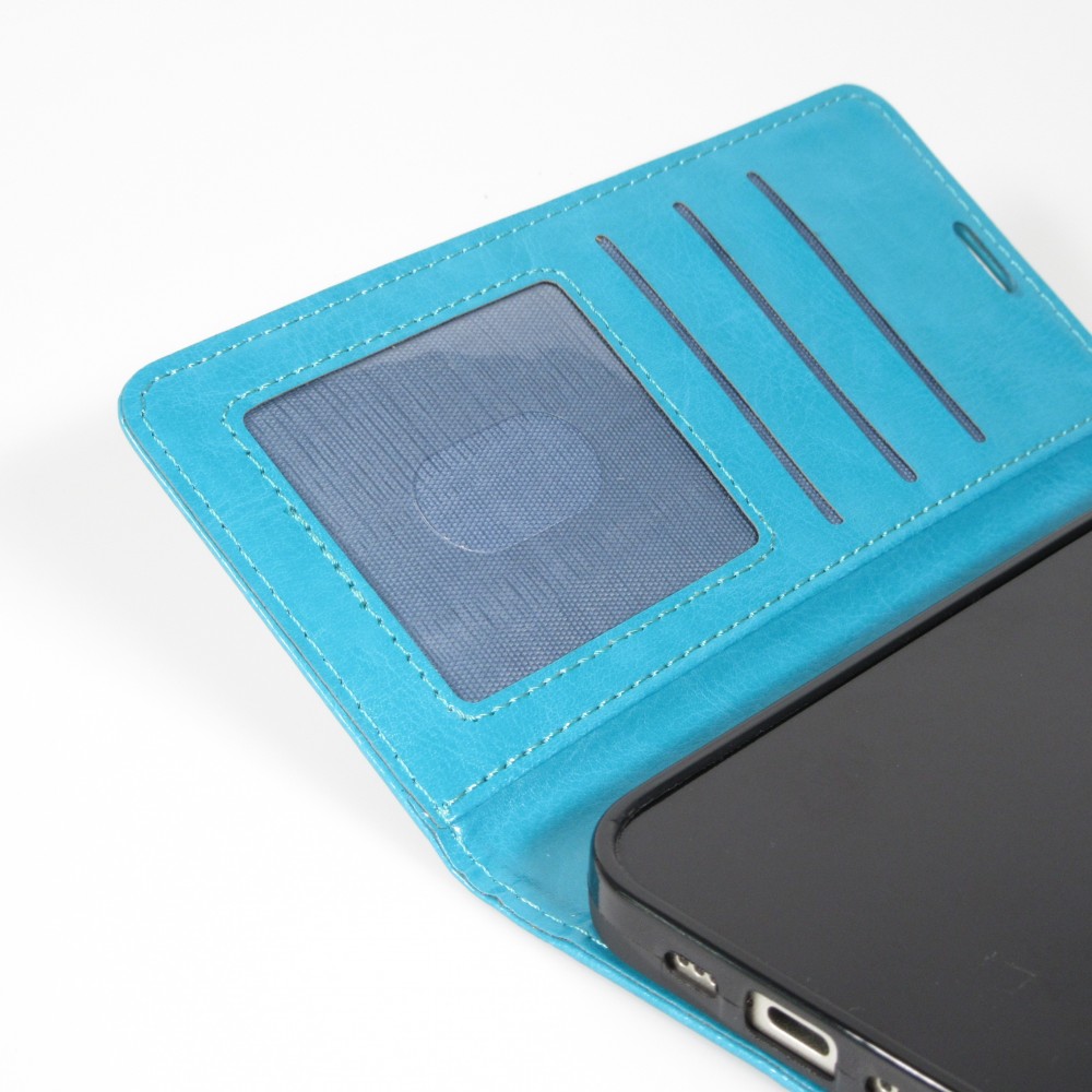 Hülle iPhone 17 Pro - Premium Flip Leder Tasche - Türkis