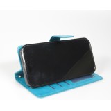 Hülle iPhone 17 Pro - Premium Flip Leder Tasche - Türkis