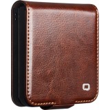 Fourre Samsung Galaxy Z Flip7 - Flip Qialino cuir véritable avec fermeture magnétique - Brun foncé