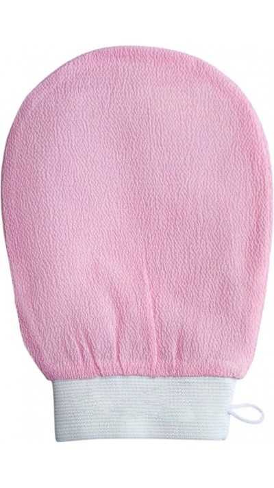 Gant exfoliant corps effet lisse et brillant gommage profond &eacute;limine peaux mortes - Rose