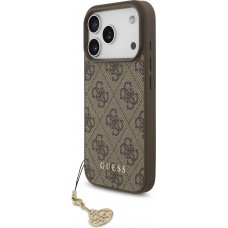 Coque iPhone 17 Pro - Guess 4G charm protection élégante design raffiné accessoire tendance - Brun