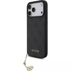 Coque iPhone 17 Pro Max - Guess 4G charm protection élégante design raffiné accessoire tendance - Gris