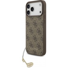 iPhone 17 Pro Max Case Hülle - Guess 4G Charm Elegante Schutz Raffiniertes Design Trendaccessoire - Braun