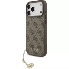 Coque iPhone 17 Pro Max - Guess 4G charm protection élégante design raffiné accessoire tendance - Brun