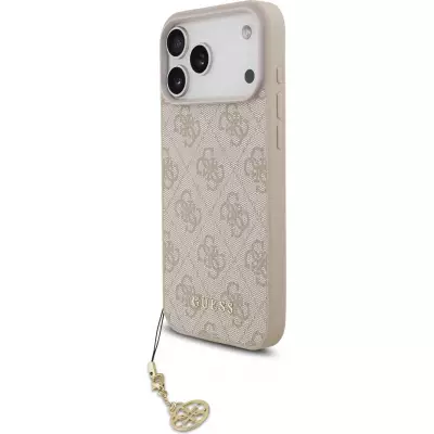 Coque iPhone 17 Pro Max - Guess 4G charm protection élégante design raffiné accessoire tendance - Rose