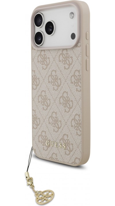 Coque iPhone 17 Pro Max - Guess 4G charm protection élégante design raffiné accessoire tendance - Rose