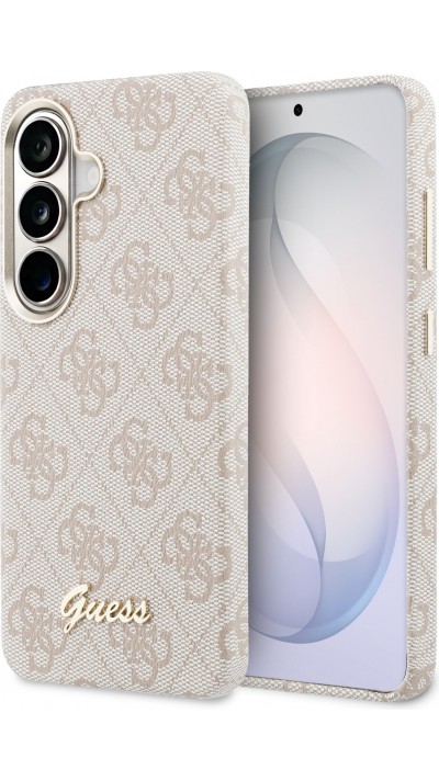 Coque Samsung Galaxy S26 - Guess 4G Script MagSafe Magnetic protection élégante - Rose