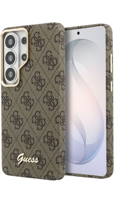 Coque Samsung Galaxy S26 Ultra - Guess 4G Script MagSafe Magnetic protection élégante - Brun