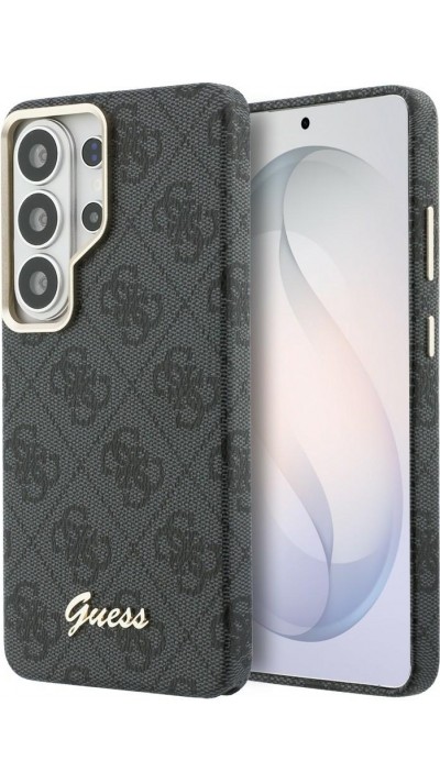 Galaxy S26 Ultra Case H&uuml;lle - Guess 4G Script MagSafe Magnetische elegante Schutz - Schwarz