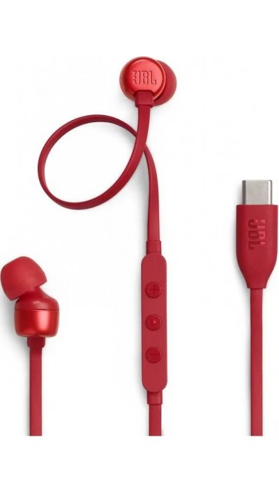 JBL Tune 310C &eacute;couteurs USB-C avec connectivit&eacute; USB-C son Pure Bass et Hi-Res - Rouge