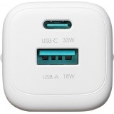 Joyroom JR-TG7 33W USB-A + USB-C chargeur mural avec c&acirc;ble Lightning 30W 1m - Blanc