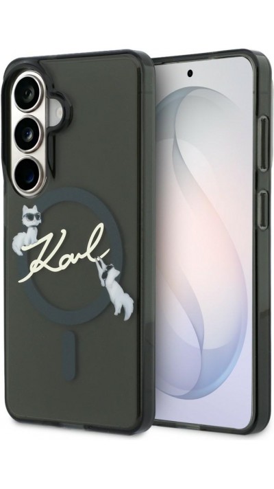 Coque Samsung Galaxy S26 - Karl Lagerfeld IML KC Script MagSafe protection &eacute;l&eacute;gante - Noir