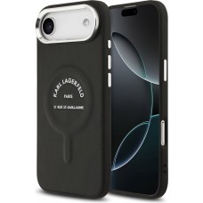 Coque iPhone Air - Karl Lagerfeld PU RSG Logo MagSafe élégante et protectrice - Noir