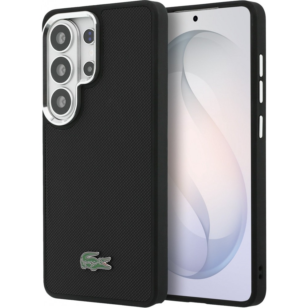 Galaxy S26 Ultra Case H&uuml;lle - Lacoste Petit Pique MagSafe Metall-Logo elegante und langlebige Schutzh&uuml;lle - Schwarz