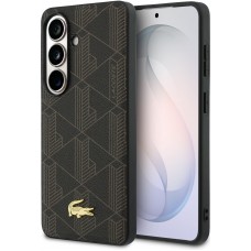 Galaxy S26 Case H&uuml;lle - Lacoste Elegante und Durable PVC-Mischung Magnetisches Monogramm - Braun
