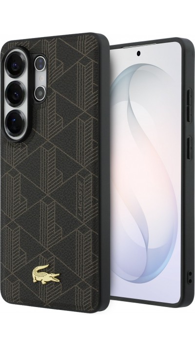 Galaxy S26 Ultra Case H&uuml;lle - Lacoste Elegante und Durable PVC-Mischung Magnetisches Monogramm - Braun