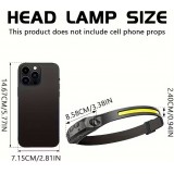 Lampe frontale LED rechargeable avec capteur de mouvement 5 modes lumineux - Noir