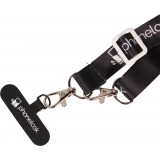 Lanière universelle attache-téléphone tour de cou compatible avec toutes les coques - Noir