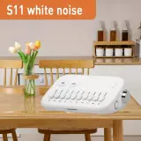 Machine à bruit blanc moderne premium avec 10 sons naturels apaisants à mixer ensemble et minuteur (USB-C) - Blanc