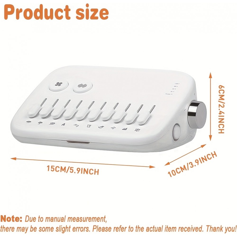 Machine &agrave; bruit blanc moderne premium avec 10 sons naturels apaisants &agrave; mixer ensemble et minuteur (USB-C) - Blanc