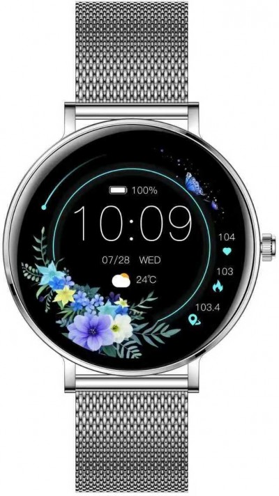 Montre connect&eacute;e unisexe I232 avec &eacute;cran AMOLED HD 1,32" suivi du sommeil et de l'activit&eacute; &eacute;tanche IP68 - Argent