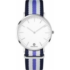 Edelwatch Uhr 41 mm (Men) Silver Zifferblatt Weiss (Batterie nicht enthalten) - Blau / Weiss / Violett Armband