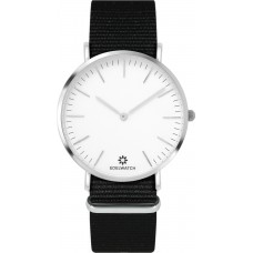 Edelwatch Uhr 41 mm (Men) Silver Zifferblatt Weiss (Batterie nicht enthalten) - Schwarzes Armband