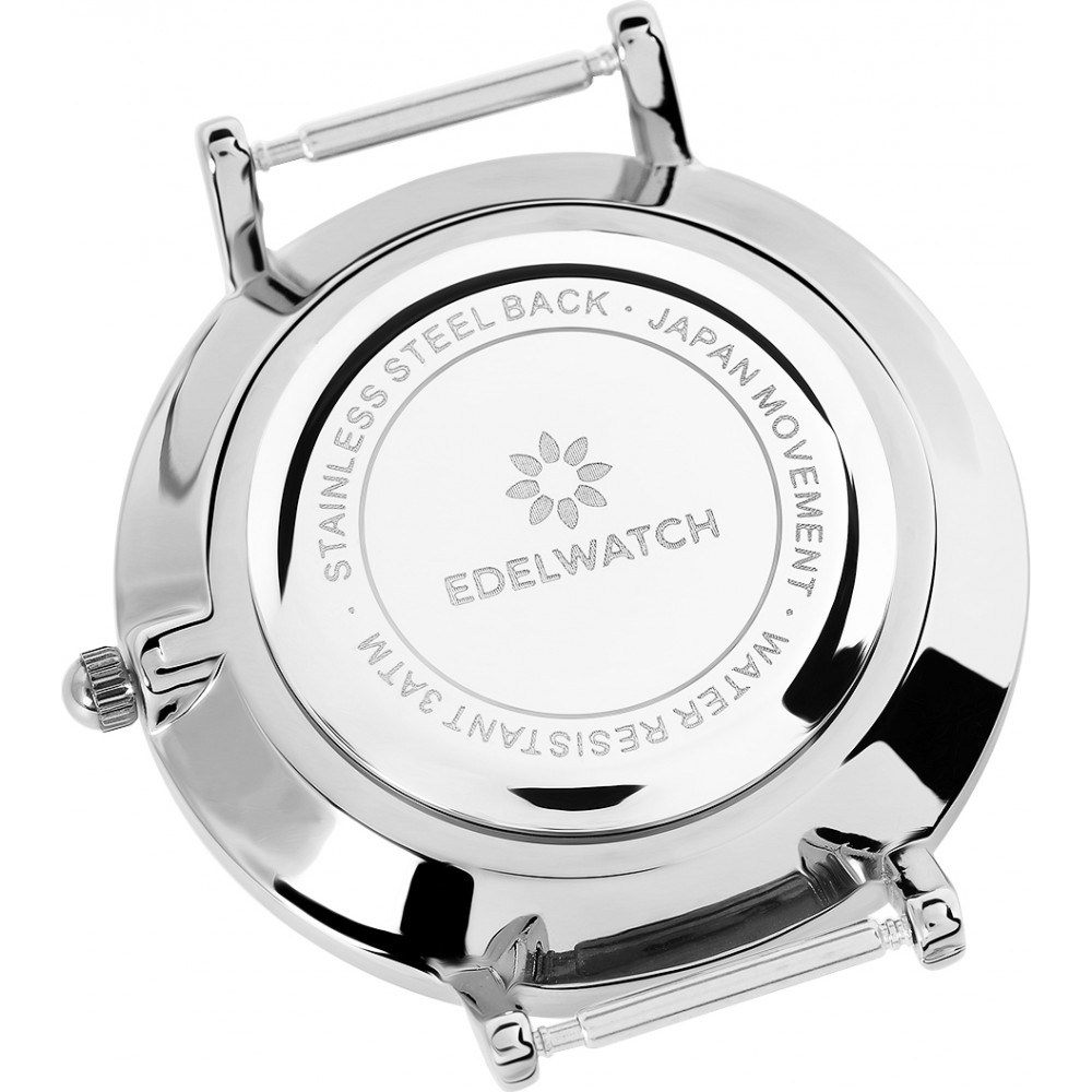 Edelwatch Uhr 41 mm (Men) Silver Zifferblatt Schwarz (Batterie nicht enthalten) - Schwarz Armband