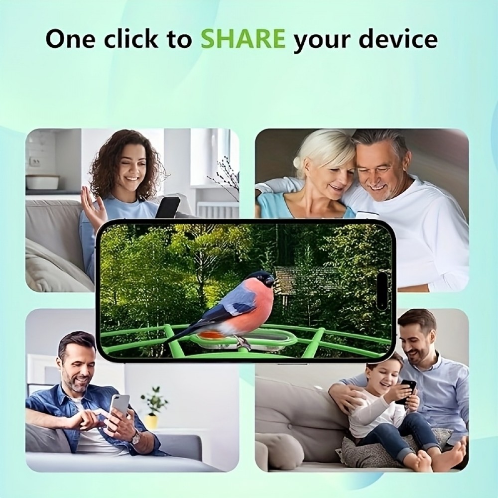 Intelligenter Vogelhaus 1296p WiFi mit Solar-Kamera, Bewegungsmelder und App-Steuerung - Grün