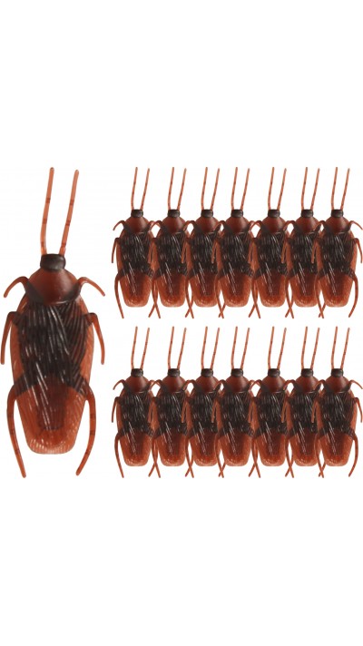 Pack 15 pièces faux cafard brun réaliste - Insecte effrayant pour Halloween - Brun