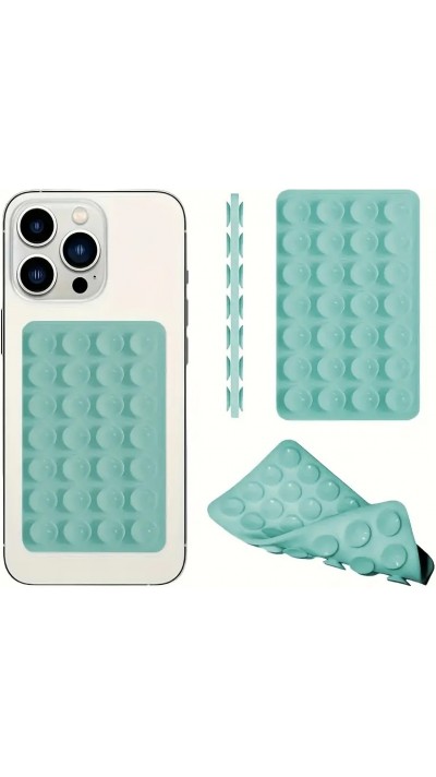 Patch en silicone support universel double côté à ventouse pour téléphone forte adhérence - Vert
