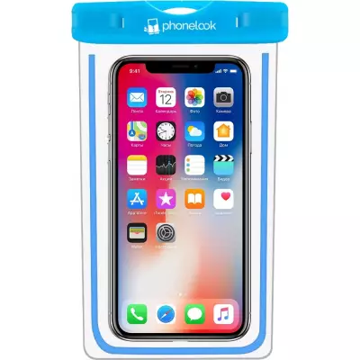 Pochette étanche waterproof pour smartphone avec capacité tactile PhoneLook - Bleu