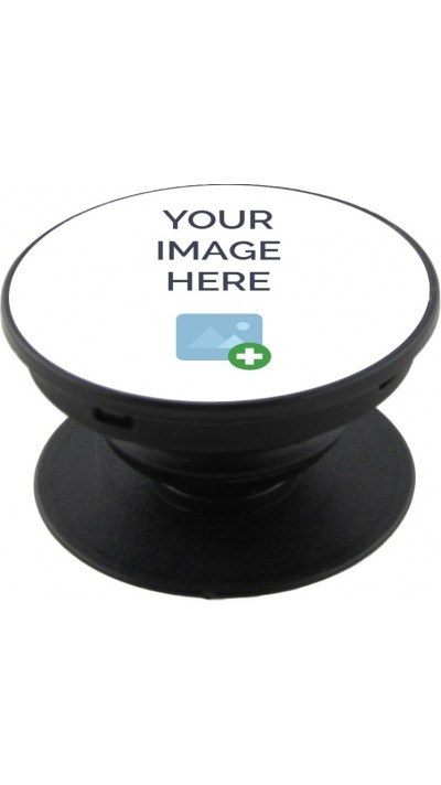 Pop Socket personnalisé noir - Support de doigt interchangeable pour Smartphone / Tablettes - Custom