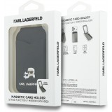 Porte-cartes  Karl Lagerfeld support avec miroir MagSafe &eacute;l&eacute;gant et pratique - Noir