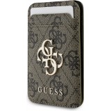 MagSafe-kompatible Magnetkartenhalter mit integriertem Guess Metall-Logo - Braun
