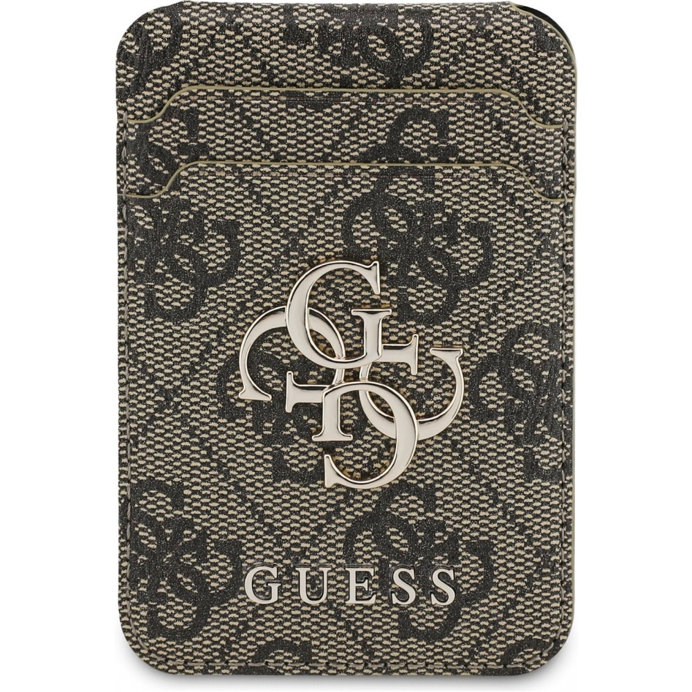MagSafe-kompatible Magnetkartenhalter mit integriertem Guess Metall-Logo - Braun
