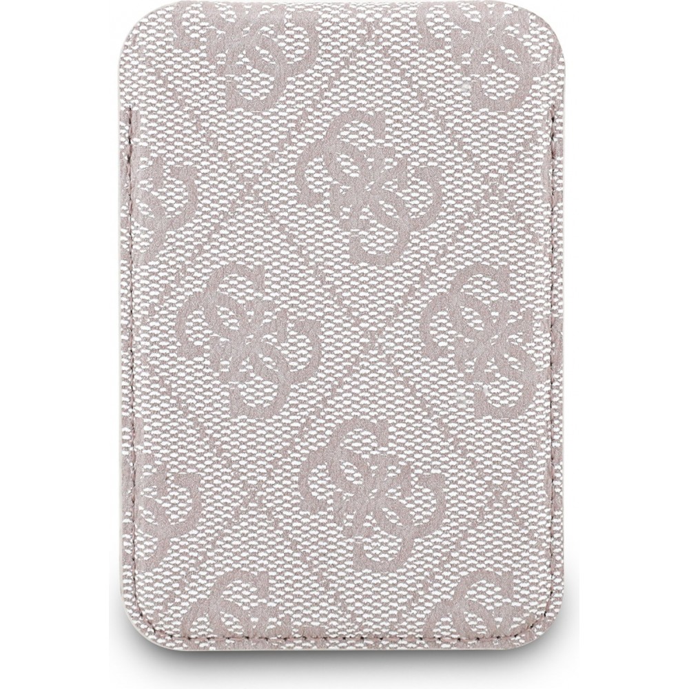 Porte-cartes magn&eacute;tique compatible MagSafe avec support int&eacute;gr&eacute; logo Guess en m&eacute;tal - Rose