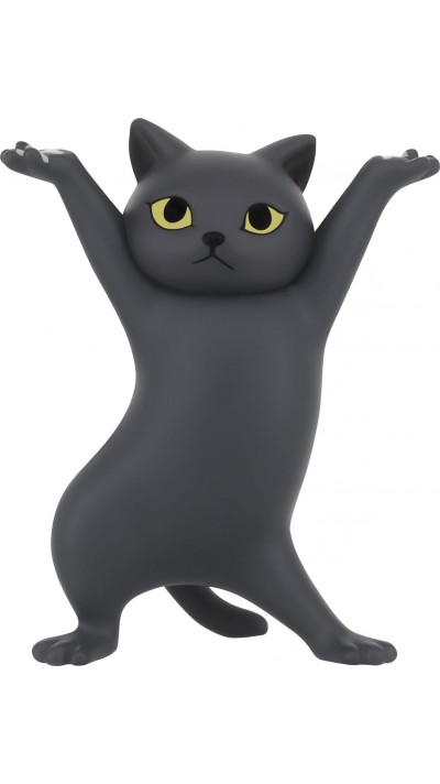 Porte-stylos en forme de chat organisateur de bureau original cadeau mignon pour fournitures scolaires et bureau - Noir