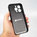 Coque iPhone 15 Pro - Silicone rigide noir Canton VD blanc