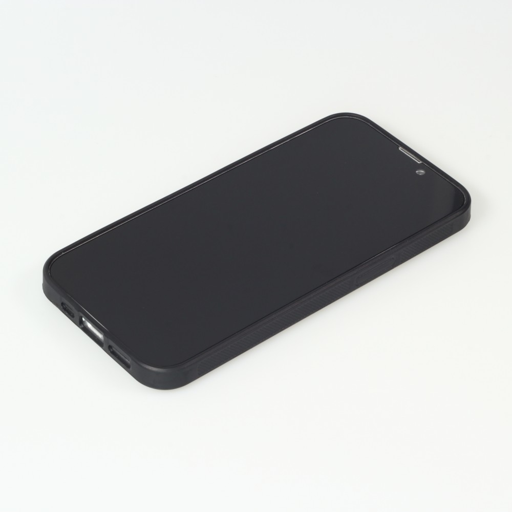 Coque iPhone 15 Pro - Silicone rigide noir Canton VD blanc