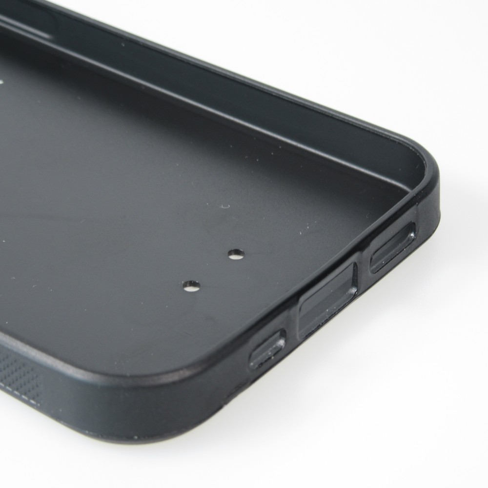 Coque iPhone 15 Pro - Silicone rigide noir Canton VD blanc