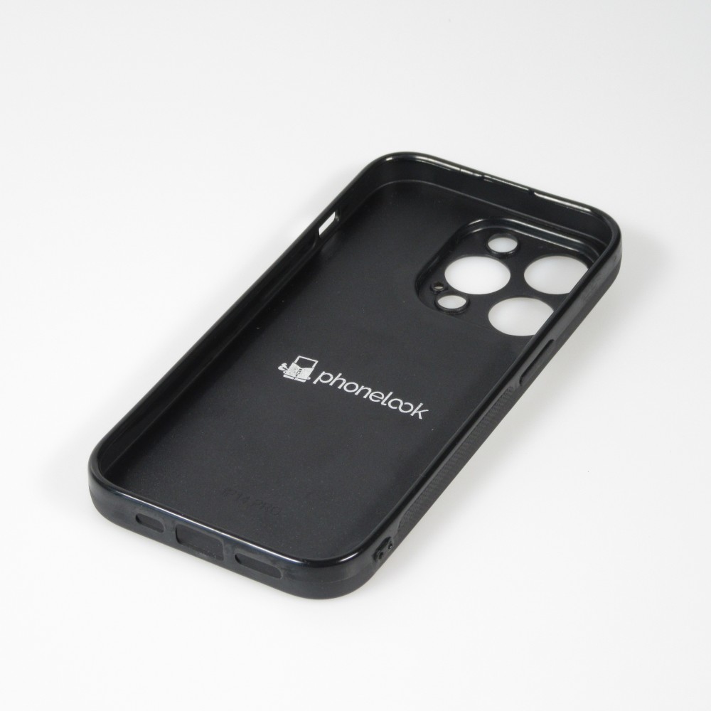 Coque iPhone 15 Pro - Silicone rigide noir Canton VD blanc