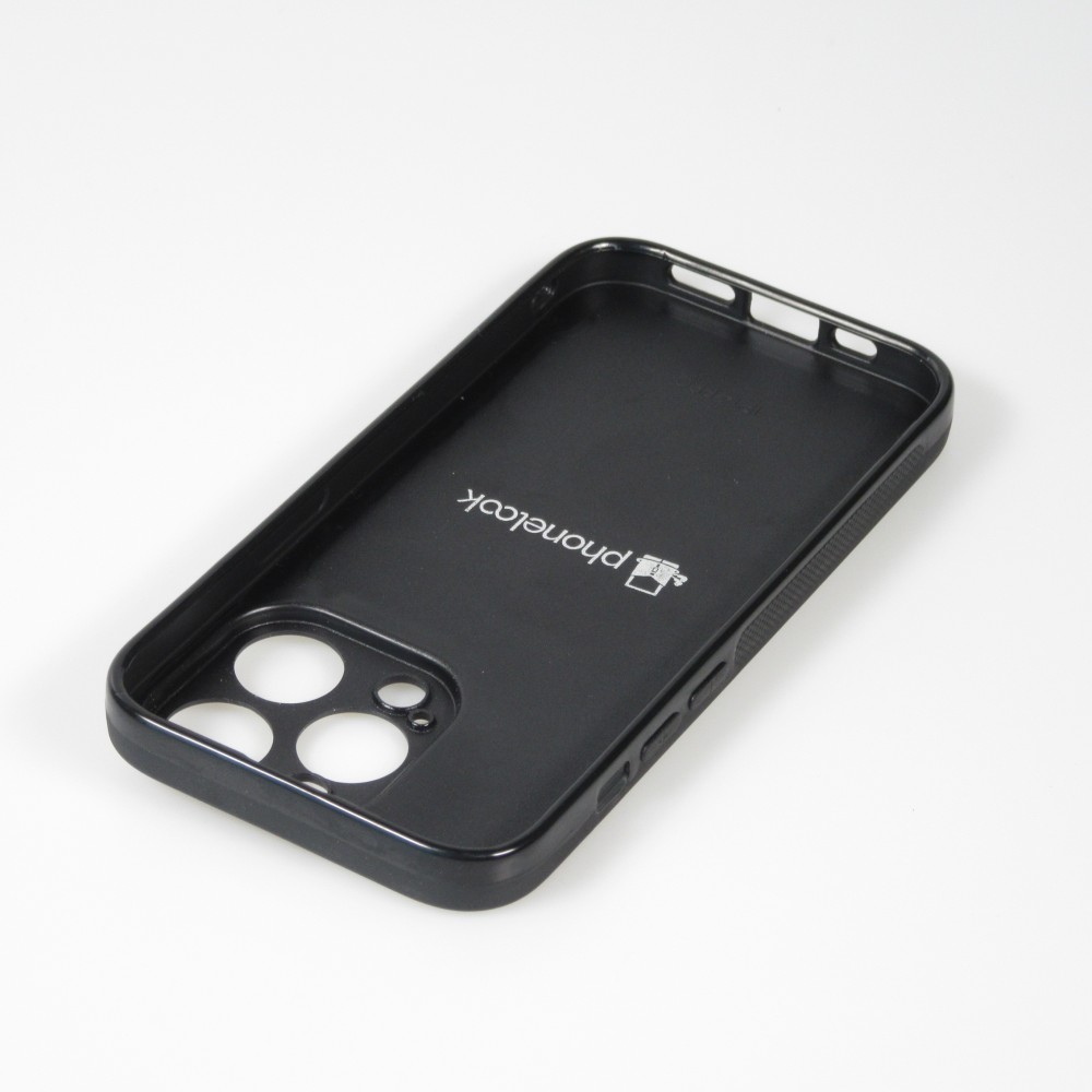 Coque iPhone 15 Pro - Silicone rigide noir Canton VD blanc