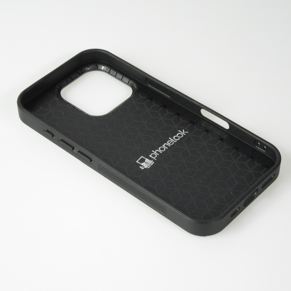 Coque iPhone 16 Pro - Silicone rigide noir Marble Everything