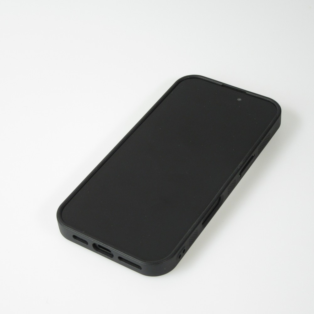 Coque iPhone 16 Pro - Silicone rigide noir Marble Everything