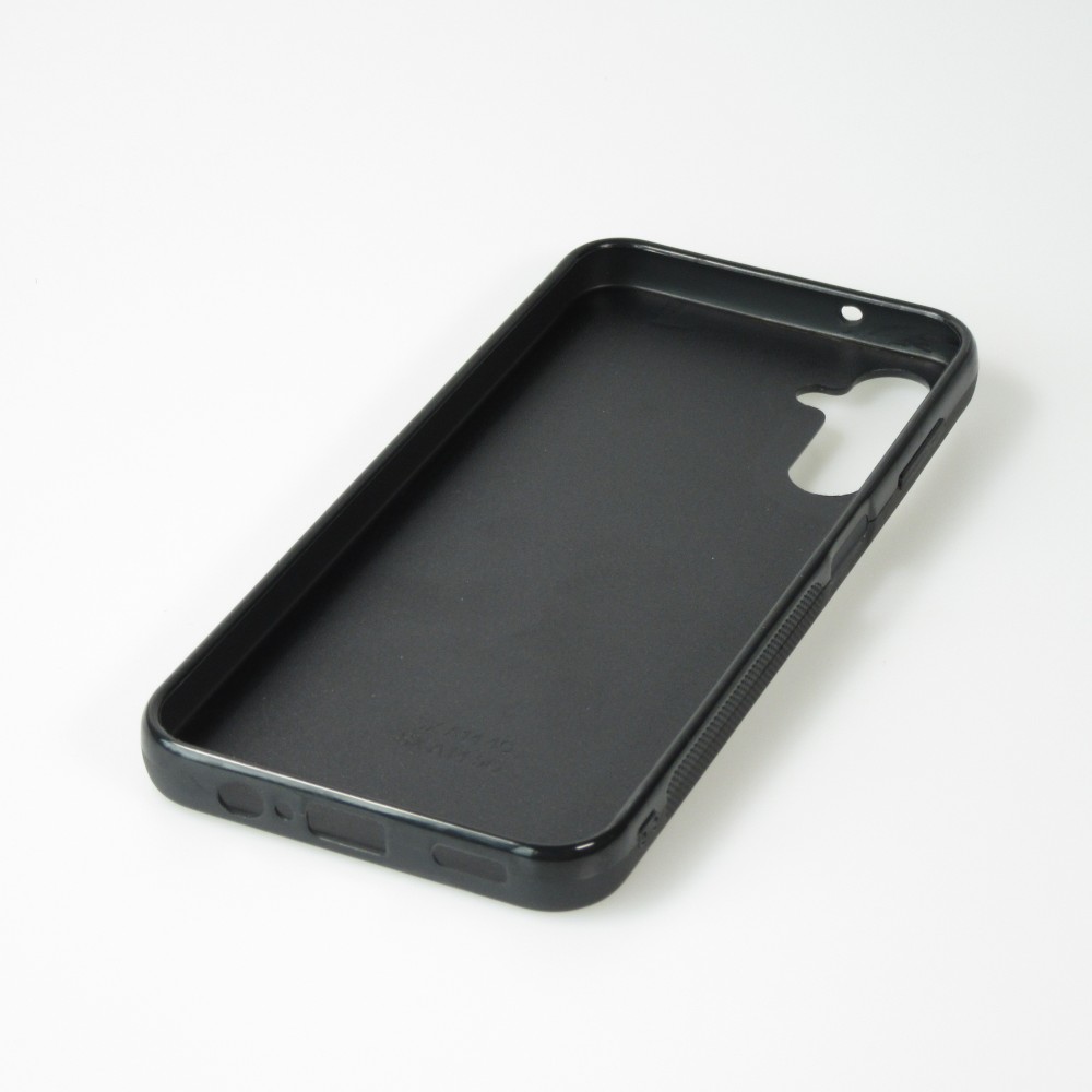 Samsung Galaxy A14 5G Case Hülle - Silikon schwarz Valentin 2024 Schwarzes Herz Abstrakt