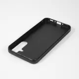 Coque Samsung Galaxy A35 5G - Silicone rigide noir Valentine 2024 Coeur Noir Abstrait
