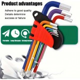 9-teiliges Inbusschl&uuml;ssel Set Chrom-Vanadium Stahl Mehrgr&ouml;&szlig;en f&uuml;r Heimwerker Auto Reparaturen