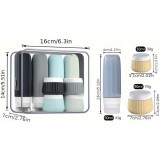 Reiseset Silikonflaschen (8 Teile) wasserdicht f&uuml;r Kosmetik und Hygiene mit transparentem Rei&szlig;verschlussbeutel (90 ml Tuben)