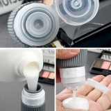 Reiseset Silikonflaschen (8 Teile) wasserdicht f&uuml;r Kosmetik und Hygiene mit transparentem Rei&szlig;verschlussbeutel (90 ml Tuben)